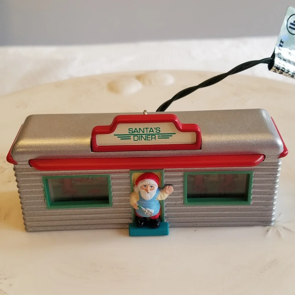 Santa's Diner 1995 Hanging Lighted Ornament Christmas Holiday